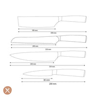 Shinrai Knives - Hammered RVS 4-delige Messenset - Koksmes + Broodmes + Nakiri + Schilmes Messenset Shinrai Knives 