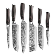 Couteaux Shinrai - Coffret de 6 couteaux en acier inoxydable martelé
