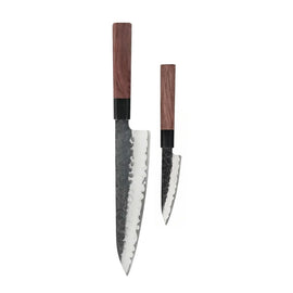 Shinrai Knives - Kurayami 2-delige Damascus Messenset - Koksmes + Schilmes Messenset Shinrai Knives 