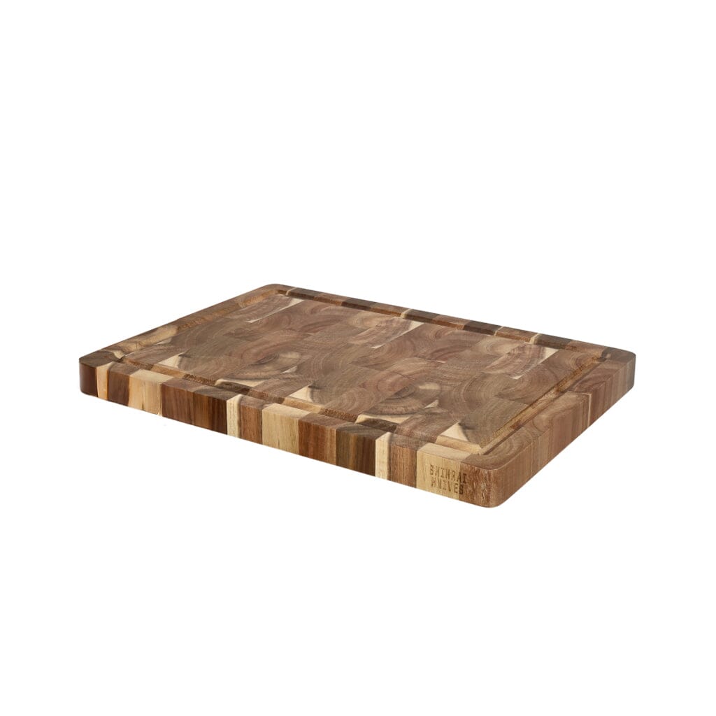 Planche à découper de luxe en bois d'acacia Shinrai Knives (bois de bout) - Ensemble de planches à découper en bois Shinrai Knives