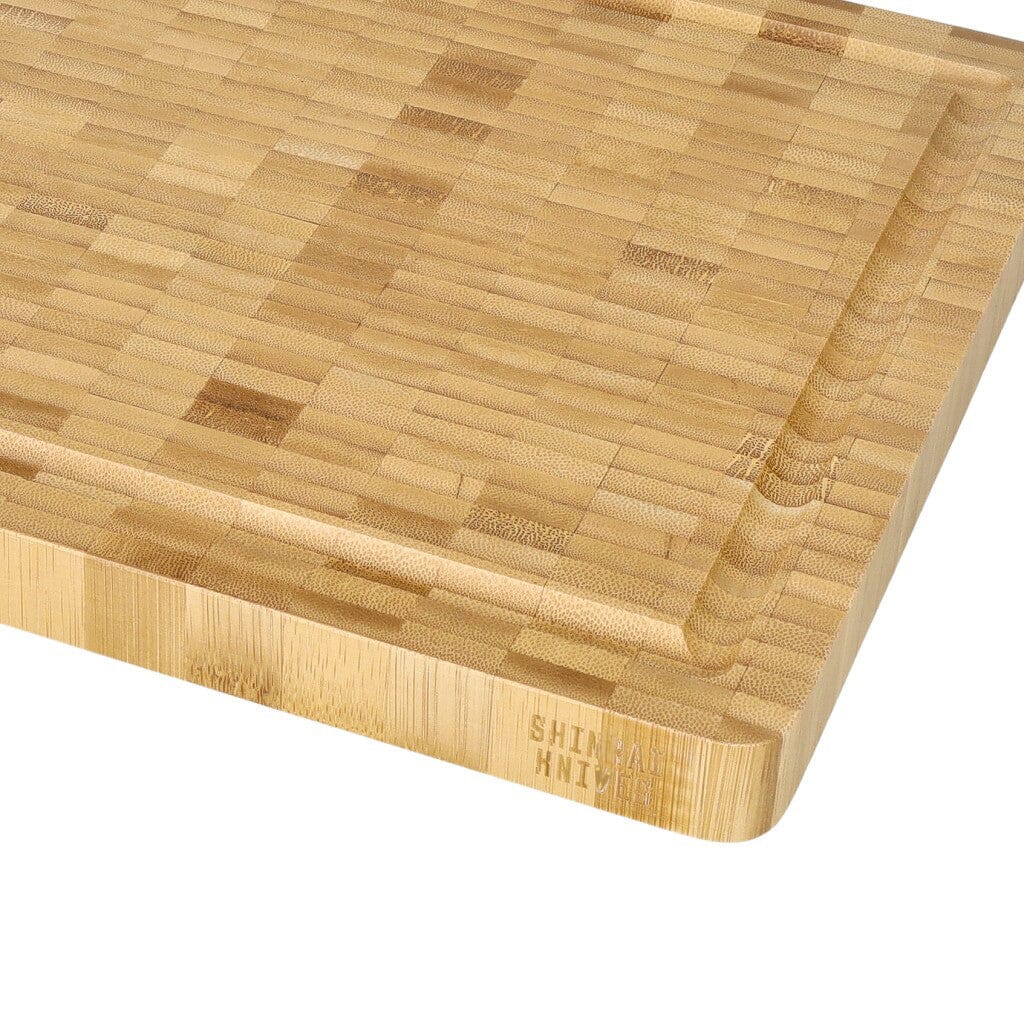 Planche à découper en bambou de luxe Shinrai Knives - Bois de bout - 35 × 25 × 2,5 cm