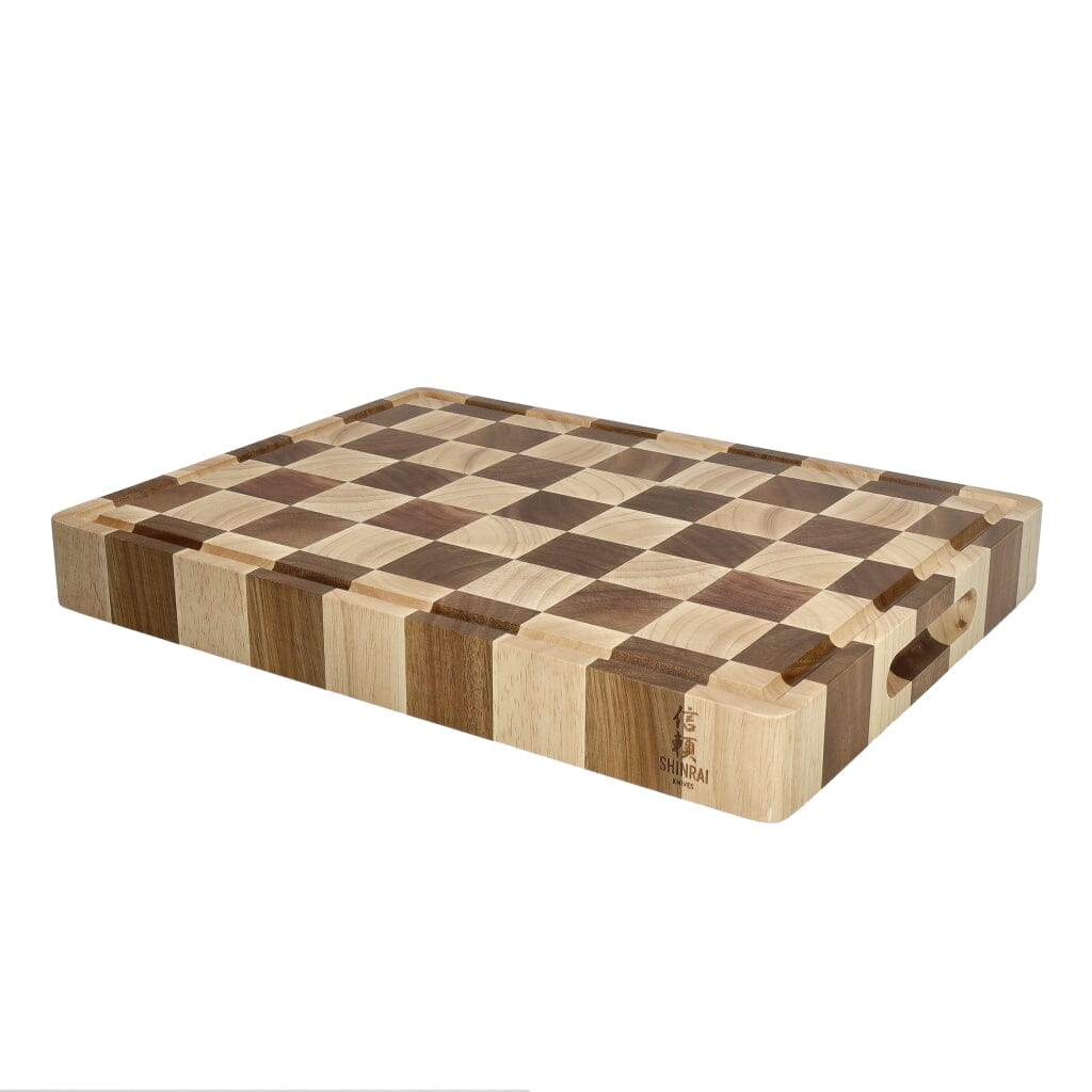Planche à découper de luxe Shinrai Knives - Bois de bout - Ensemble de planches à découper en bois Shinrai Knives