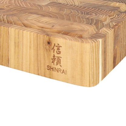Shinrai Knives - Luxe Snijplank Teakhout - Kopshout - 40 x 30 x 4.5 cm Houten snijplank Shinrai Knives 
