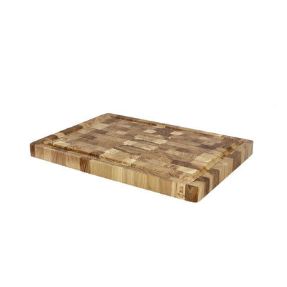 Planche à découper de luxe en teck Shinrai Knives - Bois de bout - Ensemble de planches à découper en bois Shinrai Knives