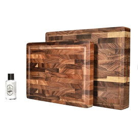 Shinrai Knives - Luxe Snijplank Walnotenhout - Kopshout - Bundel Houten snijplank Shinrai Knives 