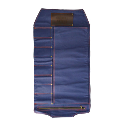 Shinrai Knives - Messenrol Hoogwaardig Canvas & Leer Donkerblauw Messenrol Shinrai Knives 