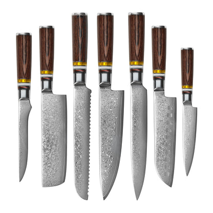 Shinrai Knives - Micarta Jewels 7-delige Messenset + Messenblok Rotate Messenset met blok Shinrai Knives 