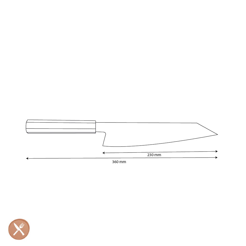 Shinrai Knives - Octagon type 3 Damascus Kiritsuke 23 cm - Special Edition Kiritsukemes Shinrai Knives 