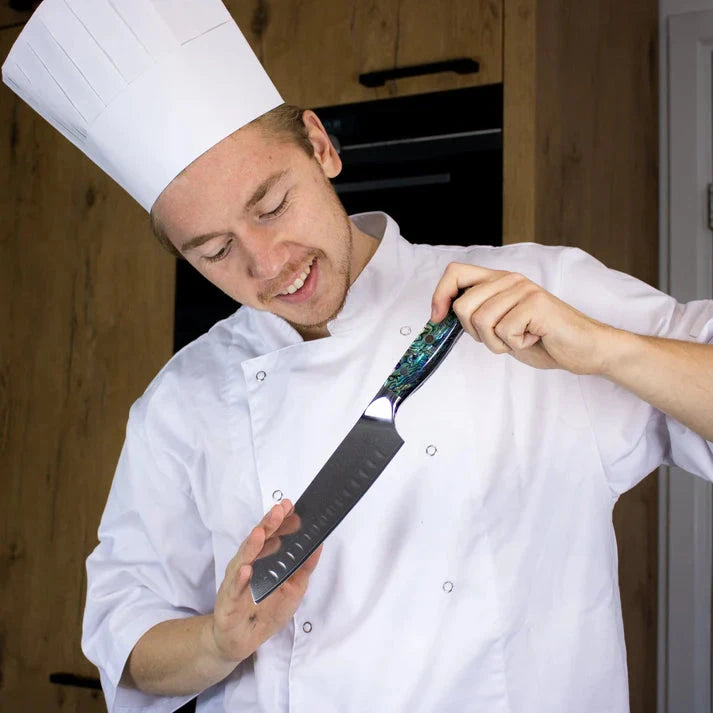 Shinrai Knives - Parelmoer Jewels 5-delige Messenset + Messenblok Cito dubbelzijdig Messenset met blok Shinrai Knives 