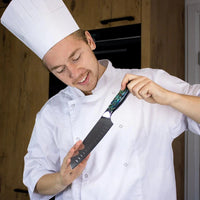 Shinrai Knives - Parelmoer Jewels 5-delige Messenset + Messenblok Cito dubbelzijdig Messenset met blok Shinrai Knives 