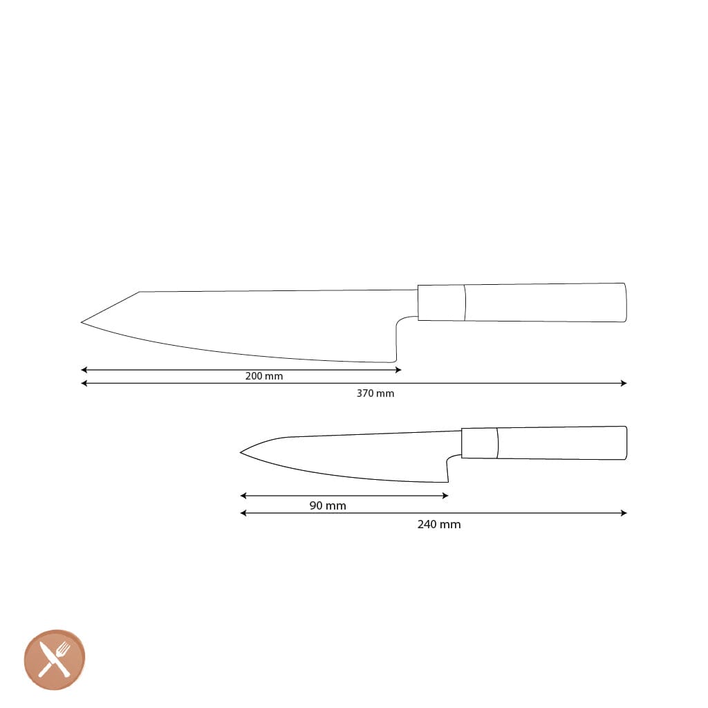 Couteaux Shinrai - Coffret de 2 couteaux damas Takumi Kaza - Kiritsuke + couteau d'office