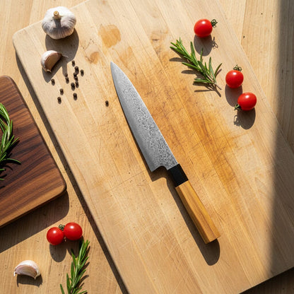 Shinrai Knives - Takumi Kaza 4-delige Damascus Messenset - Santoku + Broodmes + Nakiri + Schilmes Messenset Shinrai Knives 