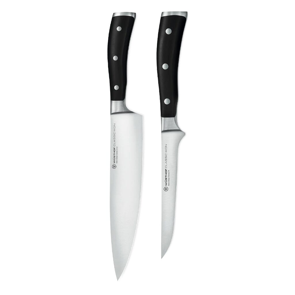 Wüsthof - Coffret de 2 couteaux Classic Ikon - Couteau de chef + Couteau à fileter