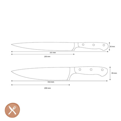 Wüsthof - Coffret de 2 couteaux Classic Ikon - Couteau de chef + Couteau à découper