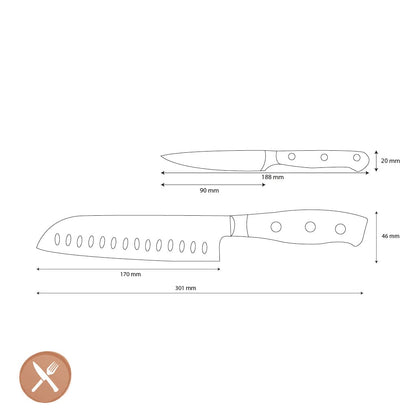 Wüsthof - Coffret de 2 couteaux Classic Ikon - Santoku + Couteau de bureau