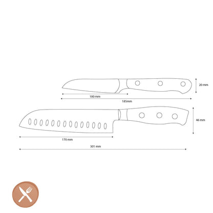 Coffret de couteaux Wusthof - Couteau Santoku classique + couteau de bureau