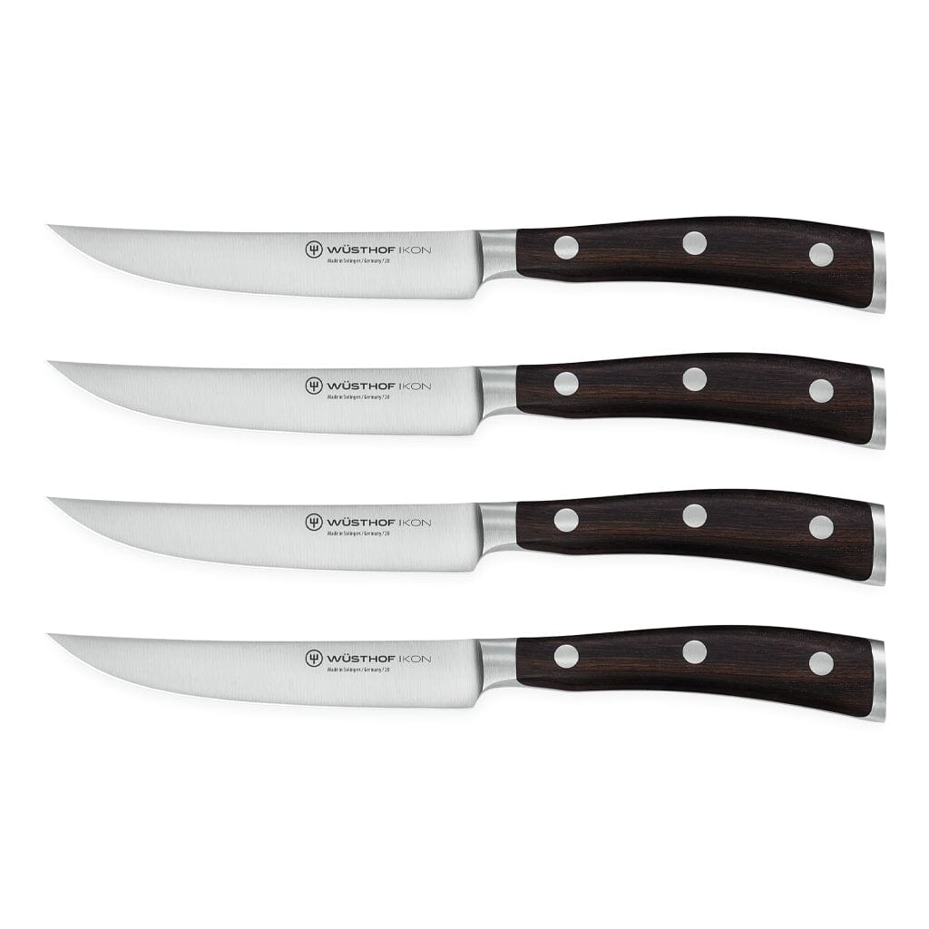 Wusthof - Coffret de 4 couteaux à steak Ikon - Manche en bois