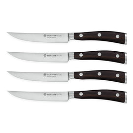 Wusthof - Coffret de 4 couteaux à steak Ikon - Manche en bois